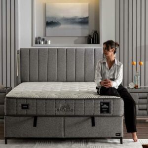 BAMBI BLACKSAND 160 X200 Lit et Matelas au Sable Noir Magnétique